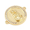 Religion Brass Pave Clear Cubic Zirconia Connector Charms KK-L275-01G-2