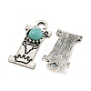 Synthetic Turquoise & Alloy Pendants PALLOY-H146-01AS-I-2