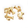 Golden Plated Alloy Letter Pendants X-PALLOY-J718-01G-T-2