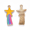 Alloy Enamel Comet Star Pendants X-ENAM-N054-010A-2