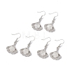 Natural Quartz Crystal Ginkgo Leaf Dangle Earrings with Crystal Rhinestone EJEW-A092-03P-16-1