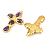 Natural Amethyst Faceted Big Pendants KK-H516-27G-02-2