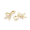 Brass Micro Pave Clear Cubic Zirconia European Dangle Charms KK-N287-33E-G-2