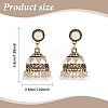 6 Pairs 6 Colors Ethnic Style 3D Enamel Bell with Seed Beeded Dangle Stud Earrings EJEW-AN0001-94-2
