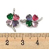 Brass with Colorful Cubic Zirconia Charms KK-G490-19P-3