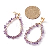 Teardrop Natural Gemstones Dangle Studs Earrings EJEW-JE05748-3