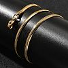 3mm Stainless Steel Flat Snake Chain Necklaces for Men Women NJEW-G160-03LG-2