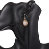 Natural Rose Quartz Flower Dangle Earrings EJEW-JE06720-01-4