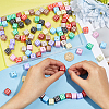 100Pcs 10 Colors Printed Opaque Acrylic Beads SACR-PH0002-40-3