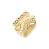 Brass Micro Pave Clear Cubic Zirconia Initial Spacer Bars KK-E802-34G-K-2