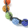 Handmade Polymer Clay Rhinestone Beads Braided Bead Bracelets BJEW-TA00320-2