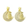 Brass Micro Pave Clear Cubic Zirconia Pendants KK-H472-40G-1