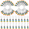 100 Charms of 5pcs Alloy Flower with Resin Beaded Cluster Dangle Wine Glass Charms AJEW-AR0001-47-1