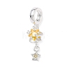 Brass Pave Gold Cubic Zirconia European Dangle Charms KK-K407-37S-01-1