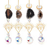 Brass & Crystal Suncatchers HJEW-G018-04A-G-5