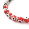 Handmade Lampwork Evil Eye Beaded Bracelets BJEW-JB06379-04-4