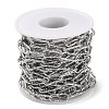 304 Stainless Steel Textured Paperclip Chains CHS-G027-04P-3
