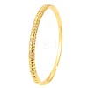 Ribbed Brass & Clear Cubic Zirconia Hinged Bangles for Women WG11522-01-3