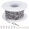 5M 304 Stainless Steel Paperclip Chains wih 50Pcs Open Jump Rings with 20Pcs  Lobster Claw Clasps FIND-SC0012-58-1