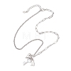 Alloy Crystal Rhinestone Heart Key Lock Pendant 304 Staniless Steel Rolo Chain Paperclip Chain Necklaces for Women NJEW-JN05620-5