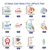 24Pcs 12 Style School Supplies Theme Alloy Enamel Pendants ENAM-CA0001-38-2