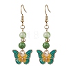 Real 18K Gold Plated Alloy Enamel Dangle Earrings EJEW-JE05667-04-1