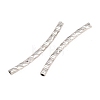 Brass Texture Curved Tube Beads KK-H250-01B-P-2