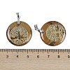 Natural Picture Jasper Flat Round Pendants G-Q188-01P-11-3