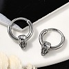 Snake Head 316 Surgical Stainless Steel Hoop Earrings EJEW-G416-41B-AS-3