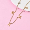 Mother's Day 304 Stainless Steel Pave Clear Cubic Zirconia Word MAMA Shape Pendant Necklaces for Women NJEW-F374-01G-1