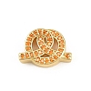 Brass Micro Pave Orange Cubic Zirconia Beads CU-CBAD306-22G-1