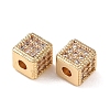 Brass Clear Cubic Zirconia Beads KK-L272-04G-2