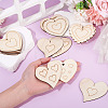 16Pcs 8 Styles Unfinished Wood Heart Pendants WOOD-TA0002-99-6