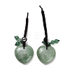 Heart Natural Green Aventurine Pendant Decorations G-K353-07F-1