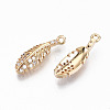 Brass Micro Pave Cubic Zirconia Pendants KK-S359-040-RS-2