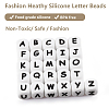 20Pcs White Cube Letter Silicone Beads 12x12x12mm Square Dice Alphabet Beads with 2mm Hole Spacer Loose Letter Beads for Bracelet Necklace Jewelry Making JX432K-4