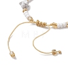 Natural Howlite Chips & Handmade Seed Beads Braided Bracelet Making AJEW-MZ00004-04-3