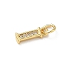 Brass Micro Pave Cubic Zirconia Charms KK-I382-03G-I-2