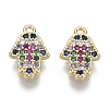 Brass Micro Pave Cubic Zirconia Charms KK-S348-550-NF-1