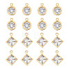 Unicraftale 16Pcs 4 Style 304 Stainless Steel Rhinestone Charms STAS-UN0055-94-1