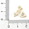 Brass Micro Pave Clear Cubic Zirconia Charms KK-G522-40G-01-3