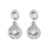 Flat Round 304 Stainless Steel Micro Pave Clear Cubic Zirconia Dangle Stud Earrings EJEW-Z089-28P-4