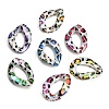 UV Plating Printed Opaque Acrylic Beads AC-CBAEEF4-23-1