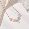 Chakra Gemstone Chip Beads & 304 Stainless Steel Butterfly Pendant Cable Chain Necklaces for Women NJEW-JN05826-1