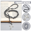 Synthetic Non-Magnetic Hematite Round Rosary Bead Necklaces HJEW-DC00191-2