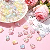 100Pcs 5 Colors Transparent Acrylic Beads TACR-YW0008-10-4