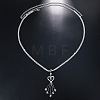 Alloy Full Crystal Rhinestone Heart Dangle Bell Button Ring Tassel Waist Chains WGAC653-01-3