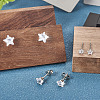 40Pcs 5 Size Crystal Rhinestone Tiny Star Stud Earrings EJEW-TA0001-13-14