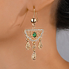 Luxurious Zinc Alloy Middle Eastern Ramadan Hollow Flower Half Round Hoop Earrings JM5202-2-1