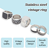 5Pcs 5 Styles 304 Stainless Steel Sailor's Knot Rotating Finger Rings RJEW-AN0001-13-7